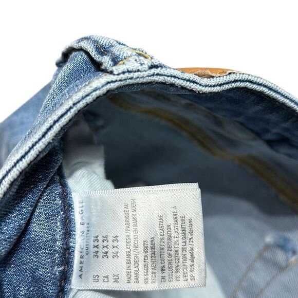 American eagle men’s airflex skinny jeans 34x34 nwt fade whiskered - Picture 4 of 6